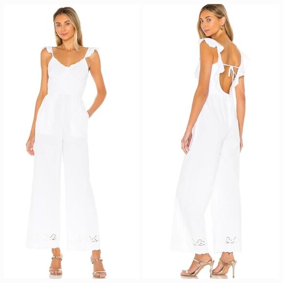 LPA Pants - LPA Gaston Jumpsuit in White Small